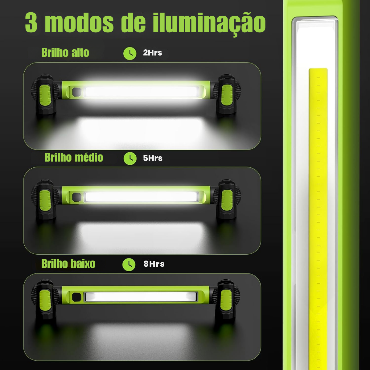 Luz de Trabalho Magnética 3000 lm, 5200 mAh, USB-C | MagniBar™