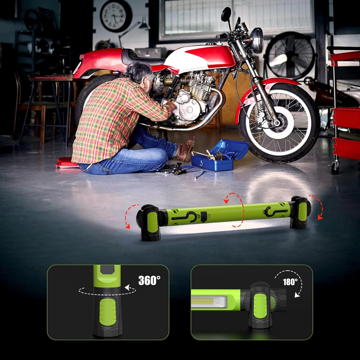 Luz de Trabalho Magnética 3000 lm, 5200 mAh, USB-C | MagniBar™